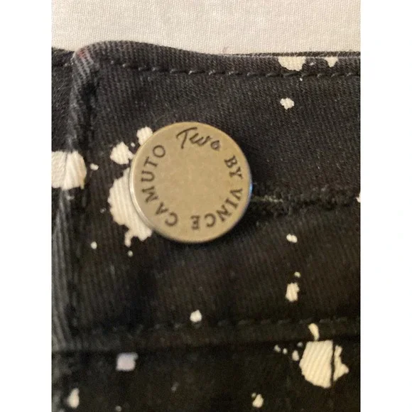 Two‎ By Vince Camuto Black White Splatter Paint Jeans Size 30/10 - Picture 8 of 9